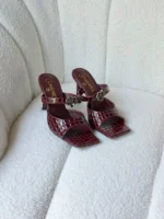 Chanel Croc-Embossed Mules - Image 2