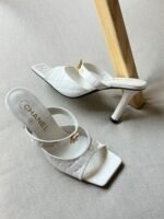Chanel Croc-Embossed Mules - Image 9