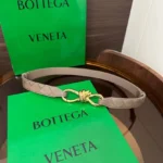 Bottega Veneta Intrecciato Leather Belt with Knot Buckle