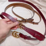 Gucci Marmont Leather Belt with Double G Buckle - Image 3