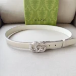 Gucci Marmont Crystal-Embellished Leather Belt - Image 5