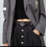 Gucci Marmont Crystal-Embellished Leather Belt - Image 3