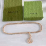 Gucci Interlocking G Black Chain Belt