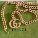 Gucci Interlocking G Black Chain Belt - Image 5