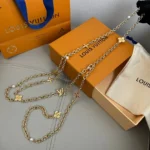 Louis Vuitton Monogram Flower and LV Initials Gold Chain Belt - Image 8