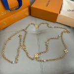 Louis Vuitton Monogram Flower and LV Initials Gold Chain Belt - Image 5