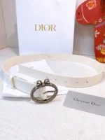DIOR CD Navy Black Leather Belt - Image 5