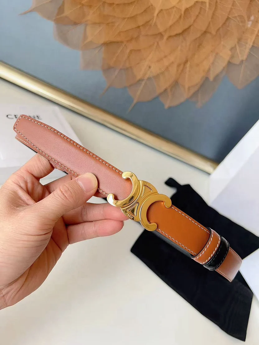 WhatsApp_Image_2026-10-07_at_12.58.42_PM Celine Triomphe Leather Belt - Image 1