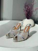 Aquazzura Embellished Mesh Mules - Image 4