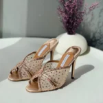 Aquazzura Embellished Mesh Mules