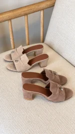 Loro Piana Summer Charms Suede Mules - Image 2