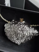 CHANEL Silver Shell Chain Bag - Image 2