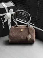 CHANEL Quilted Zip-Top Bowling Bag