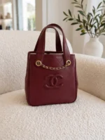 CHANEL Quilted Tonal Logo Chain Detail Tote - Image 5