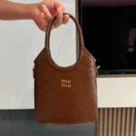 Miu Miu Textured Oval Handle Bag - Image 2