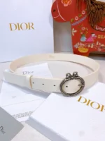 DIOR CD Navy Black Leather Belt - Image 3