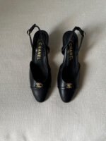 Chanel Logo Slingback Heels - Image 4