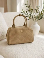 CHANEL Diamond Stitched Rounded Top Handle Bag - Image 2
