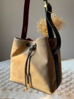 Chanel Quilted Suede Bucket Bag with Drawstring - Image 3