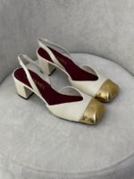 Chanel Patent Cap-Toe Slingback Pumps - Image 8