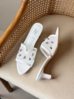 Gina Embellished Mid-Heel Mule - Image 3