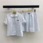 Miu Miu Embroidered Striped Cotton Set