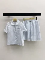 Miu Miu Embroidered Striped Cotton Set