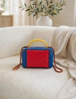 CHANEL Color Block Quilted Vanity Bag - Image 3