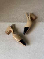 Chanel Classic Cap Toe Slingback Heels - Image 11