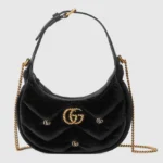 Gucci Black GG Chevron Shoulder Bag