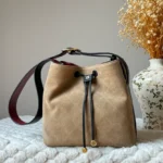 Chanel Quilted Suede Bucket Bag with Drawstring
