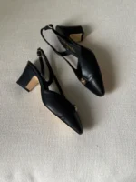 Chanel Logo Slingback Heels - Image 5