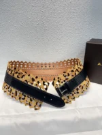 Alaïa Leopard Print Laser-Cut Leather Corset Belt - Image 5