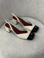 Chanel Patent Cap-Toe Slingback Pumps - Image 5