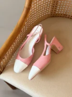 Chanel Two-Tone Slingback Pumps with CC Logo - Image 4