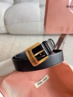 Miu Miu Logo Buckle Leather Belt - Image 5
