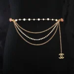 CHANEL Vintage Gripoix Pearl & Crystal Multi-Chain Belt - Image 4
