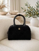 CHANEL Diamond Stitched Rounded Top Handle Bag - Image 4