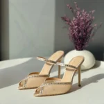 Andrea Wazen Embellished Mules