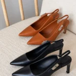 Hermès Leather Pointed-Toe Slingback Pumps
