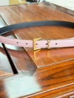 Saint Laurent Cassandre Thin Leather Belt - Image 4