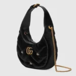 Gucci Black GG Chevron Shoulder Bag - Image 3