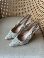 Dior Embroidered Slingback Kitten Heels 3cm - Image 2