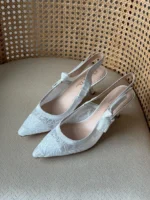 Dior Embroidered Slingback Kitten Heels 3cm - Image 5