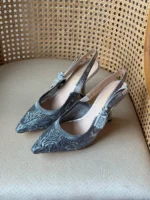 Dior Embroidered Slingback High Heels 7cm - Image 2
