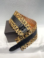 Alaïa Leopard Print Laser-Cut Leather Corset Belt - Image 4