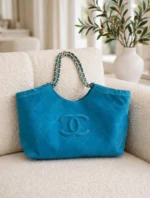 CHANEL Tonal Logo Soft Chain Tote Bag - Image 4