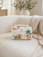 CHANEL Floral Embroidered Top Handle Flap Bag - Image 4