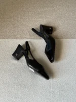 Chanel Leather & Patent Cap-Toe Slingback - Image 5