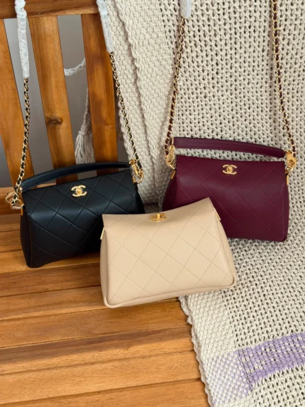 CHANEL Diamond Quilted Top Handle Chain Bag